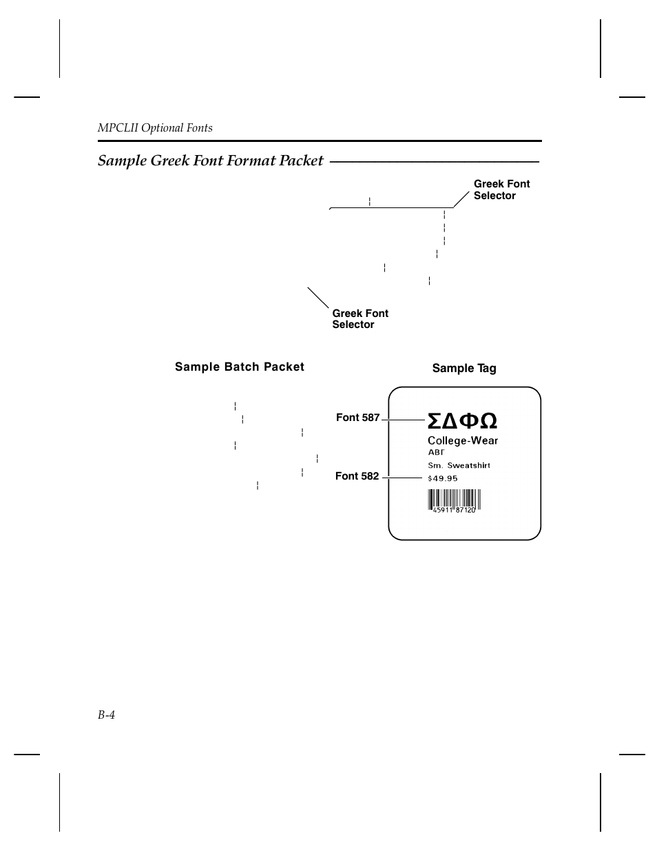 Sample greek font format packet | Avery Dennison 1460 User Manual | Page 30 / 32