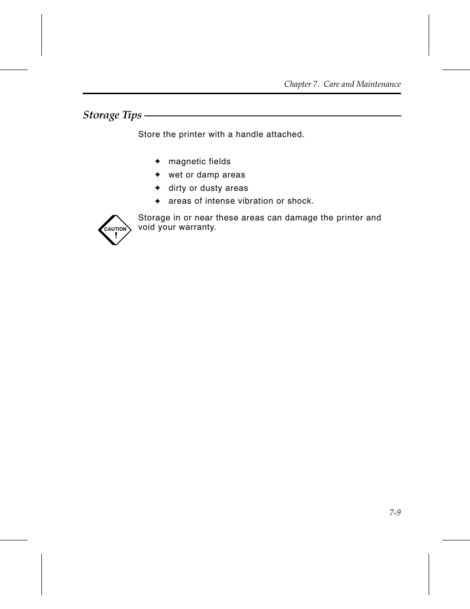 Storage tips 7-9 | Avery Dennison 6030 Operator Handbook User Manual | Page 57 / 92