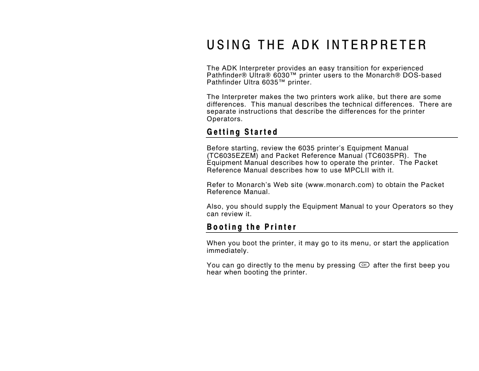 Avery Dennison 6035 System Administrator Guide User Manual | 12 pages