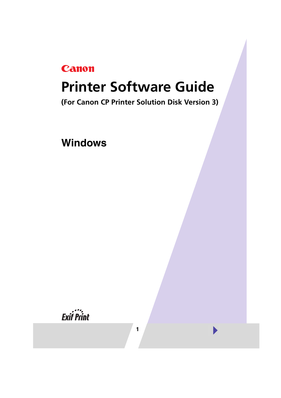 Printer software guide (on supplied cd-rom), Printer software guide, Windows | Canon SELPHY CP400 User Manual | Page 66 / 97