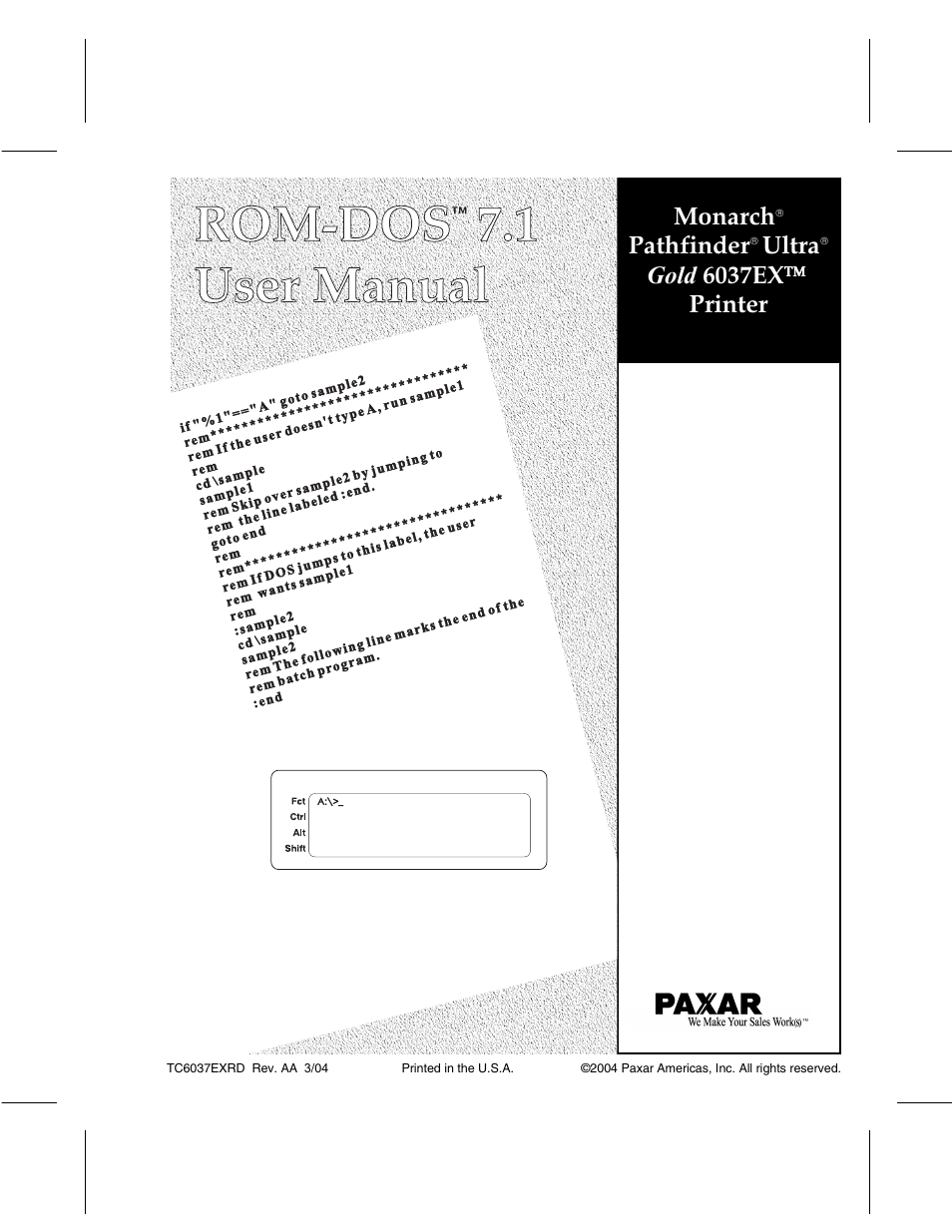 Avery Dennison 6037 Rev. AA 3/04 Programmer Manual User Manual | 218 pages