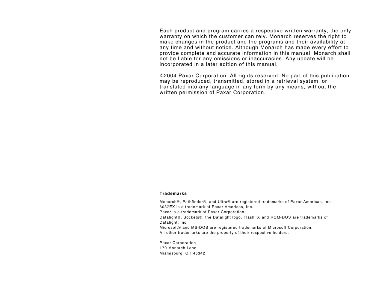 Avery Dennison 6037 Rev. AA 3/04 Programmer Manual User Manual | Page 2 / 218