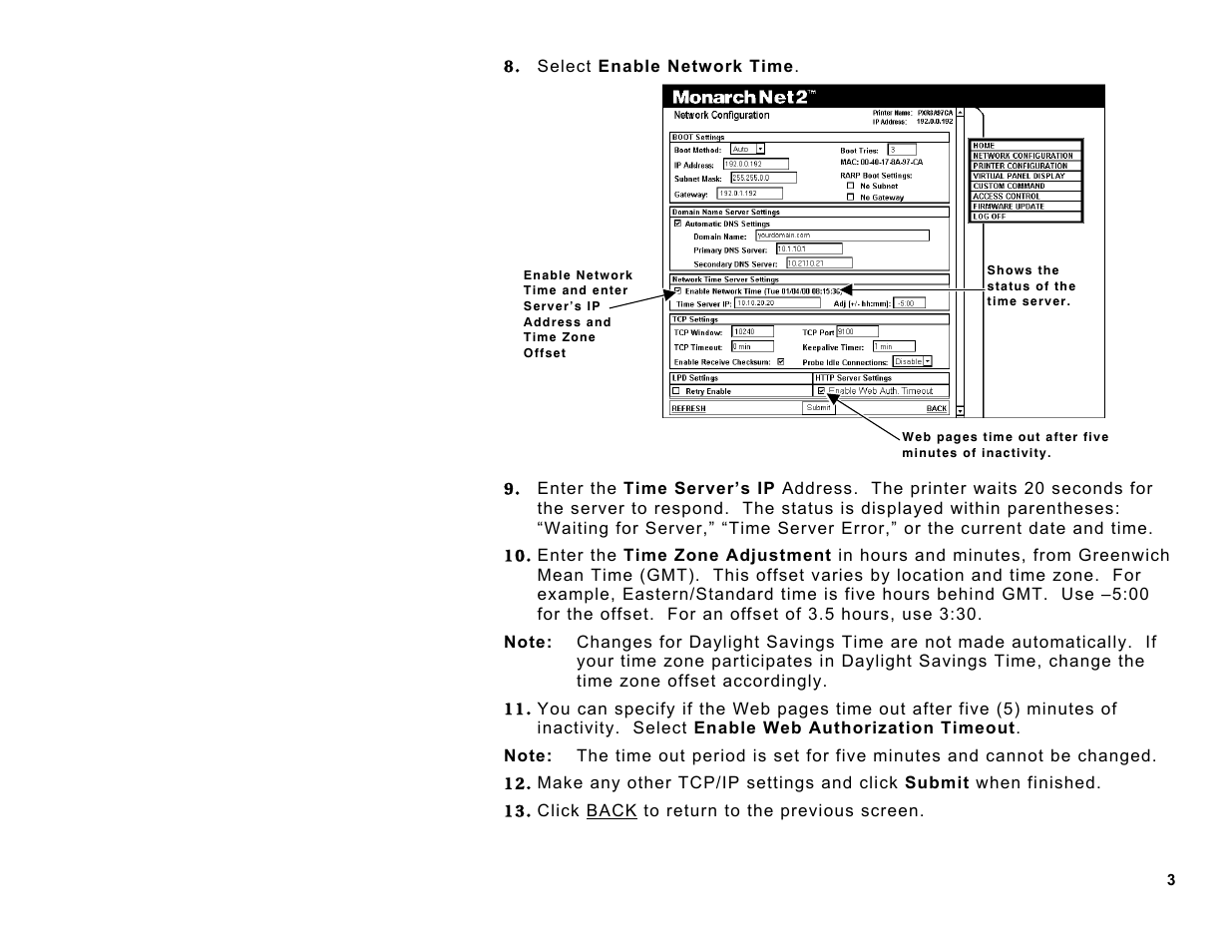 Avery Dennison 7410 Network Card Addendum User Manual | Page 3 / 8