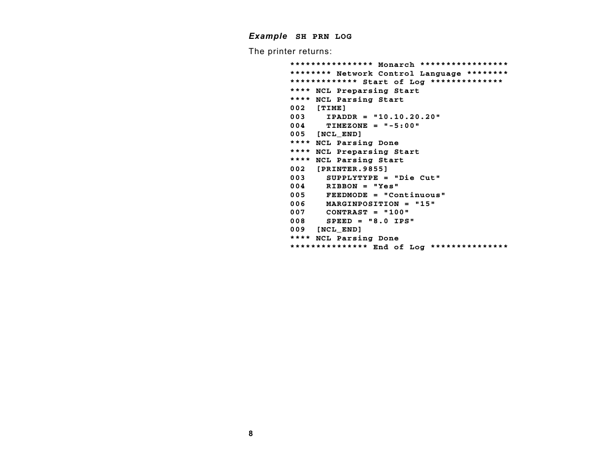 Avery Dennison 7410 Network Card Addendum User Manual | Page 8 / 8