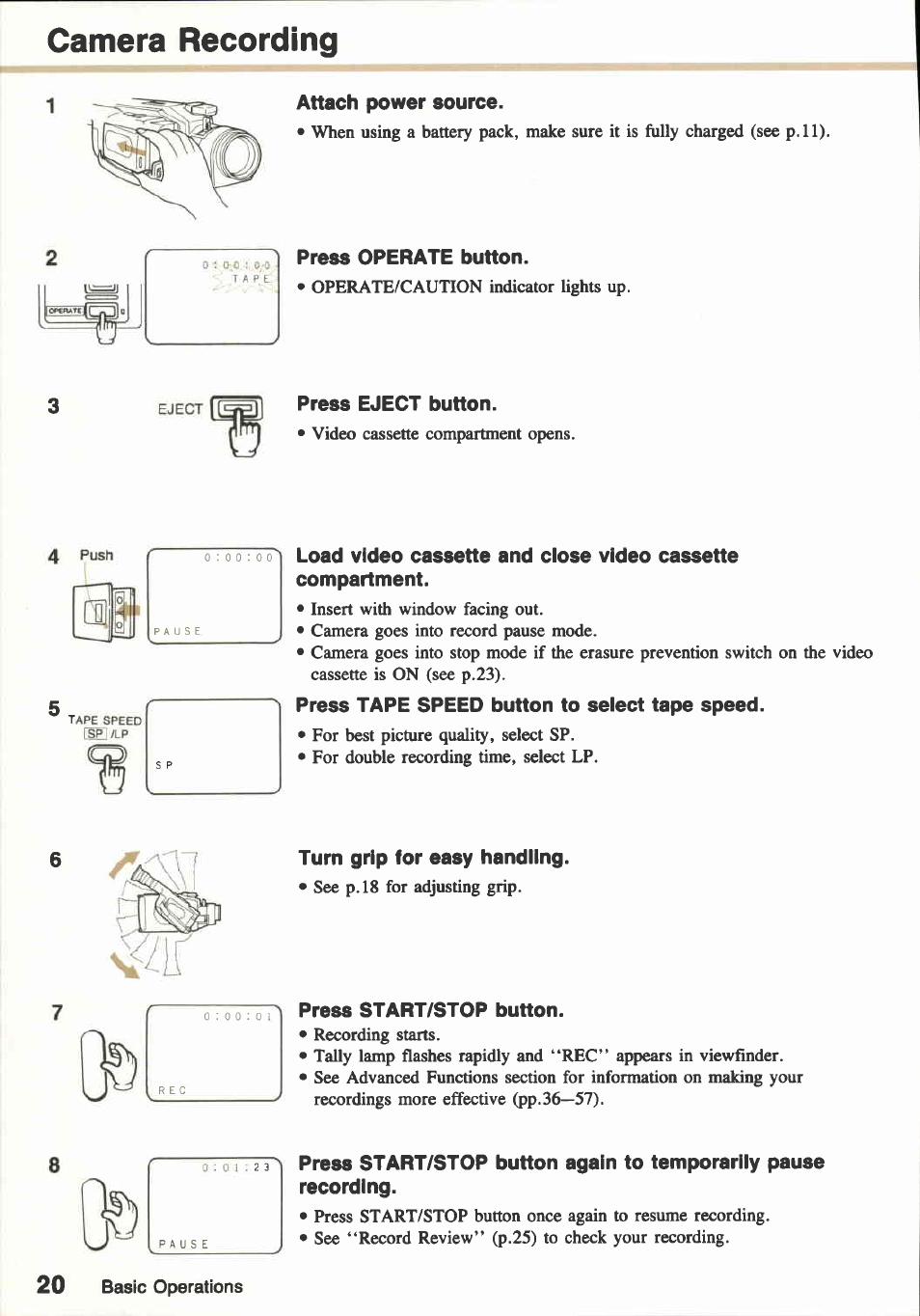 Attaching and removing lens cap and lens hood, Adjusting grip beit, Attaching strap | Canon E800 User Manual | Page 32 / 79