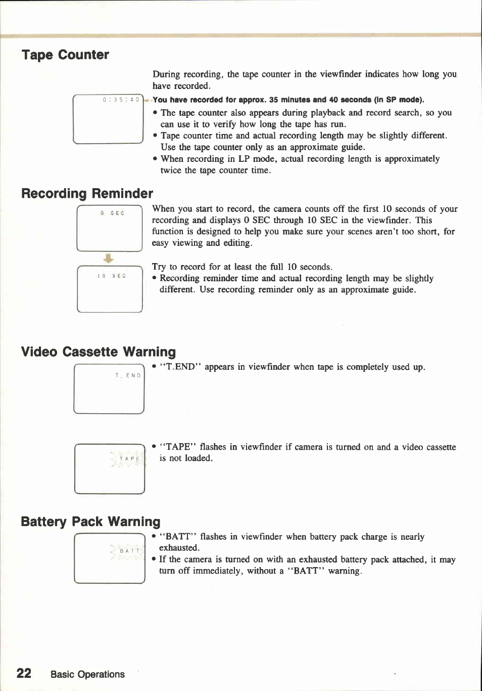 When recording has ended, press eject button, Press operate button | Canon E800 User Manual | Page 34 / 79