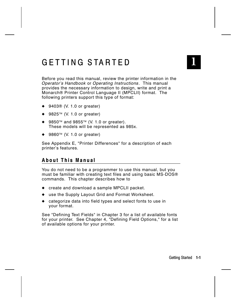 Paxar Monarch 9850 User Manual | Page 13 / 322