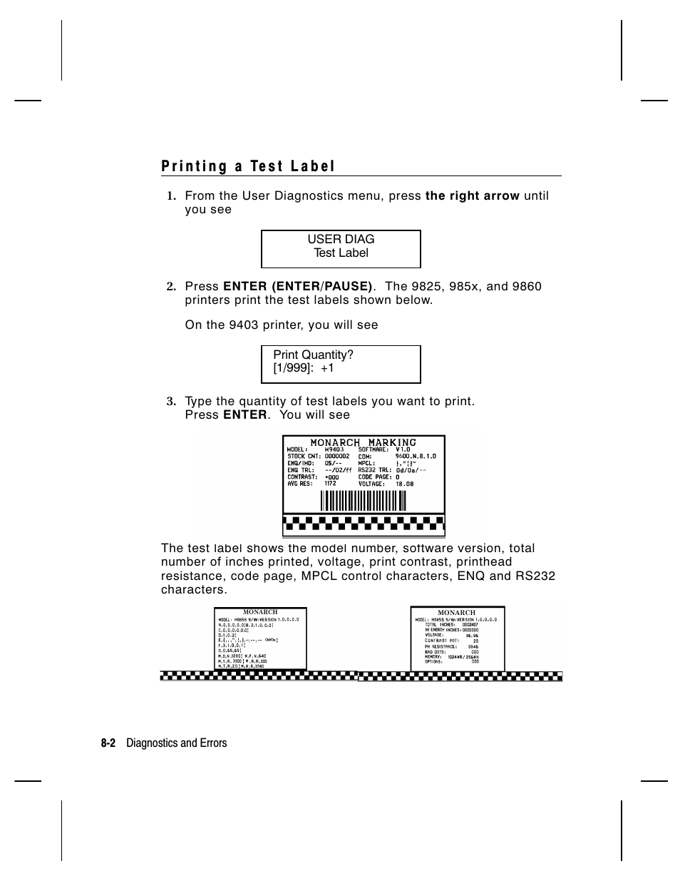 Paxar Monarch 9850 User Manual | Page 192 / 322