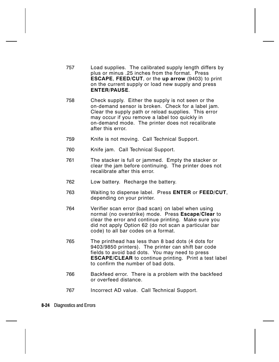 Paxar Monarch 9850 User Manual | Page 214 / 322