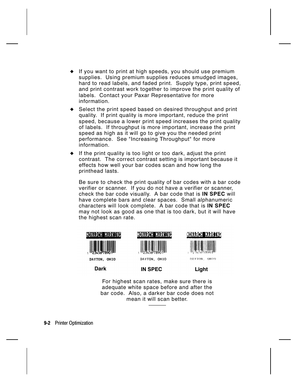 Paxar Monarch 9850 User Manual | Page 222 / 322
