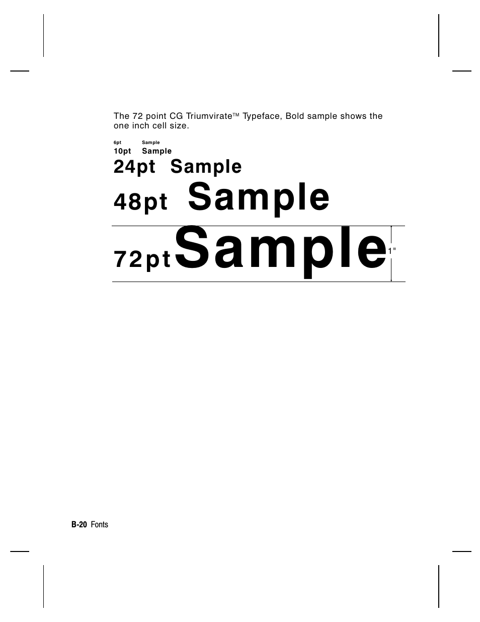 Sample, 48pt, 7 2 p t | 24pt sample | Paxar Monarch 9850 User Manual | Page 264 / 322