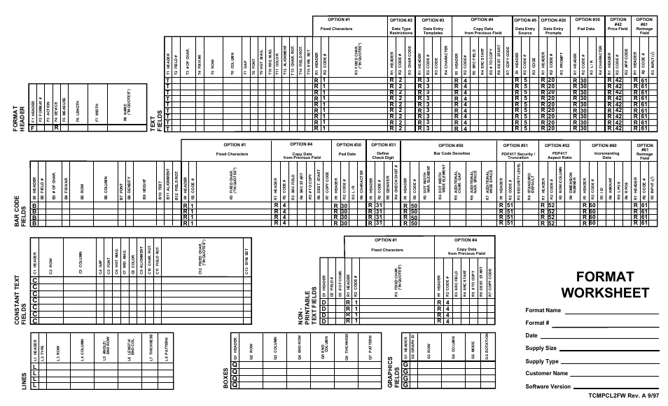 Format worksheet | Paxar Monarch 9850 User Manual | Page 299 / 322