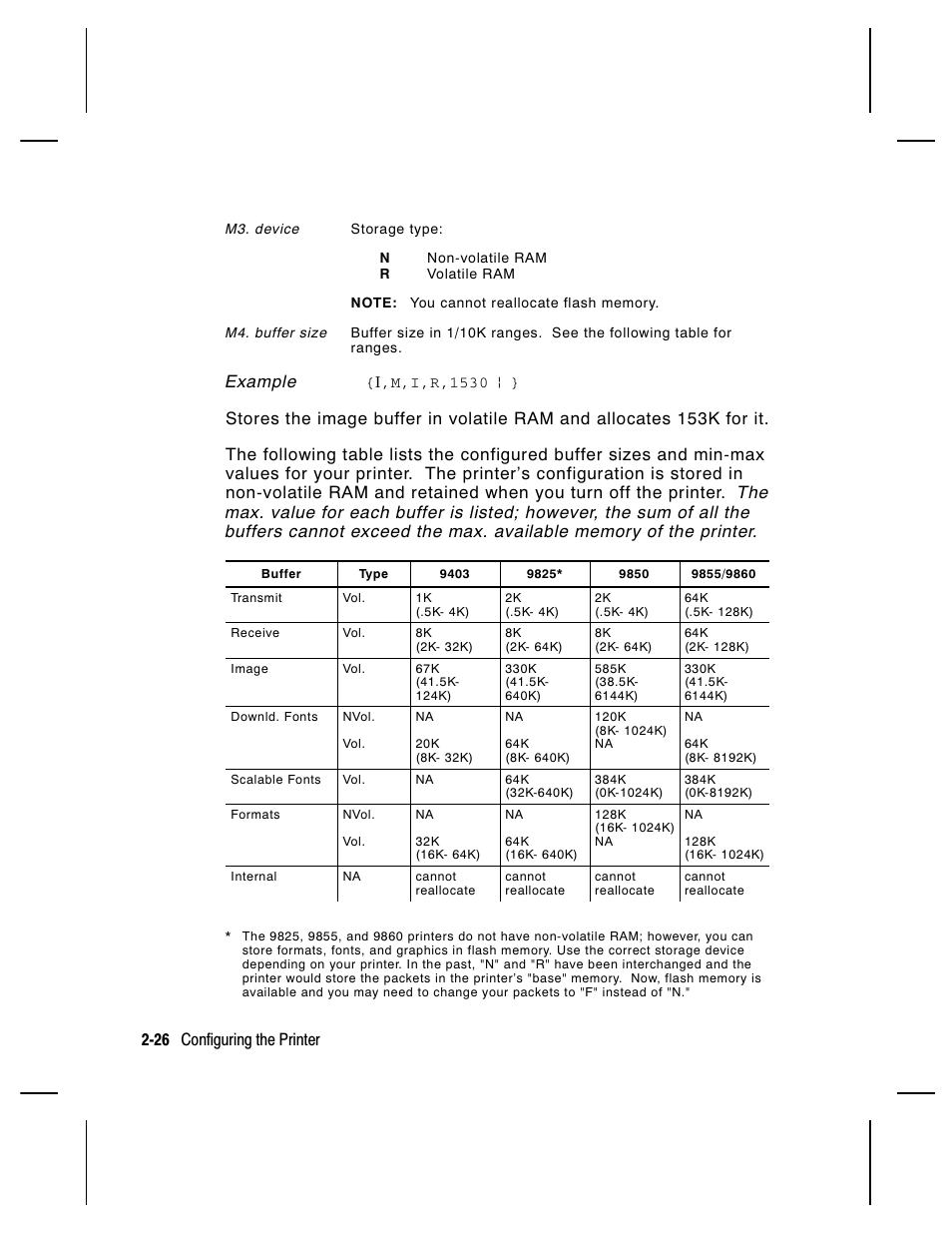 Example, 26 configuring the printer | Paxar Monarch 9850 User Manual | Page 48 / 322