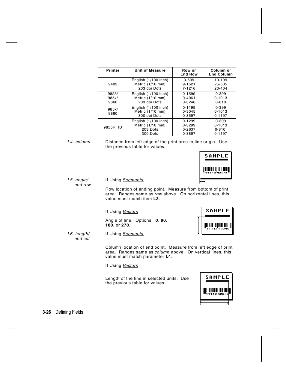 26 defining fields | Paxar Monarch 9850 User Manual | Page 92 / 322