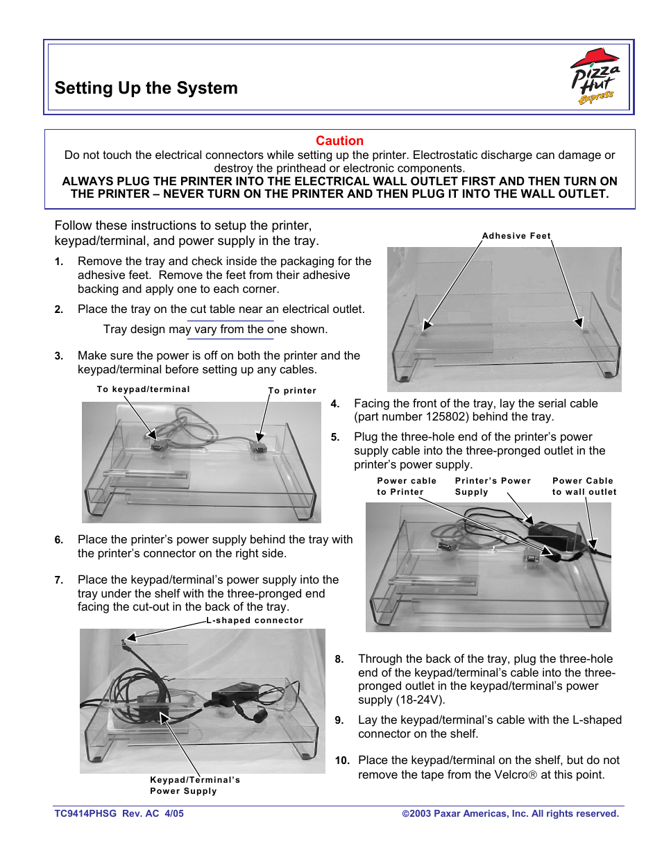 Avery Dennison 9414 System Setup User Manual | 2 pages