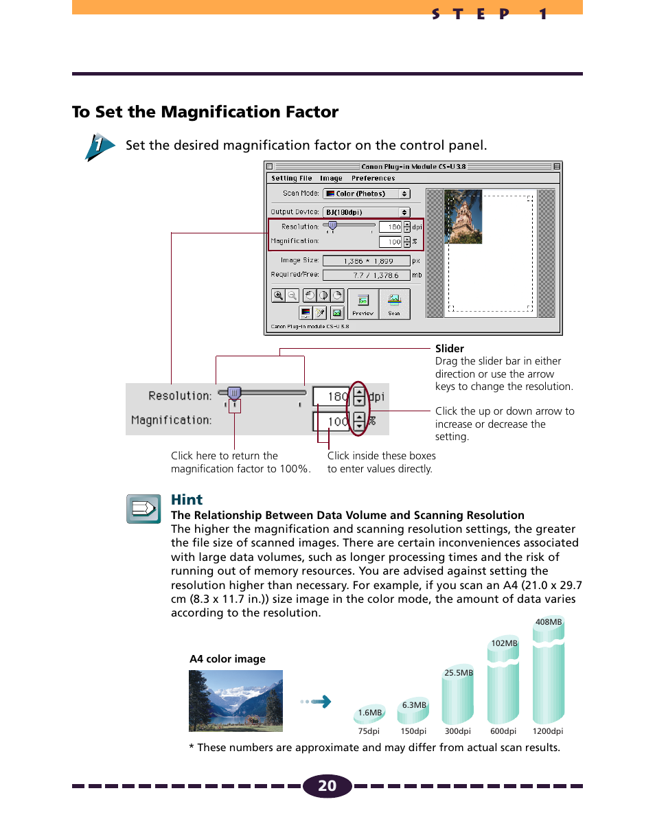 Hint | Canon N650U User Manual | Page 20 / 67