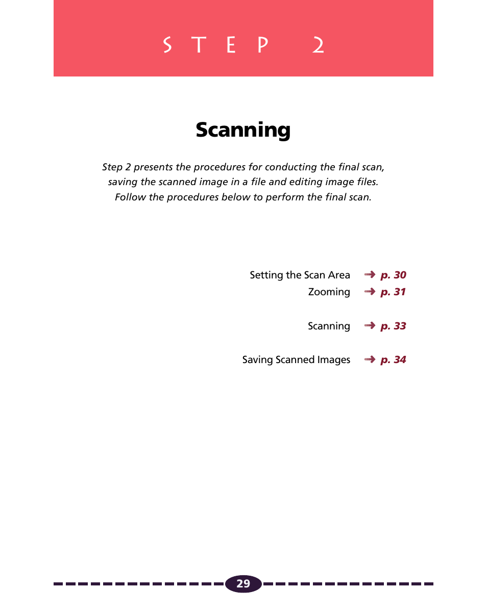 Step 2 scanning, P. 29, Scanning | Canon N650U User Manual | Page 29 / 67