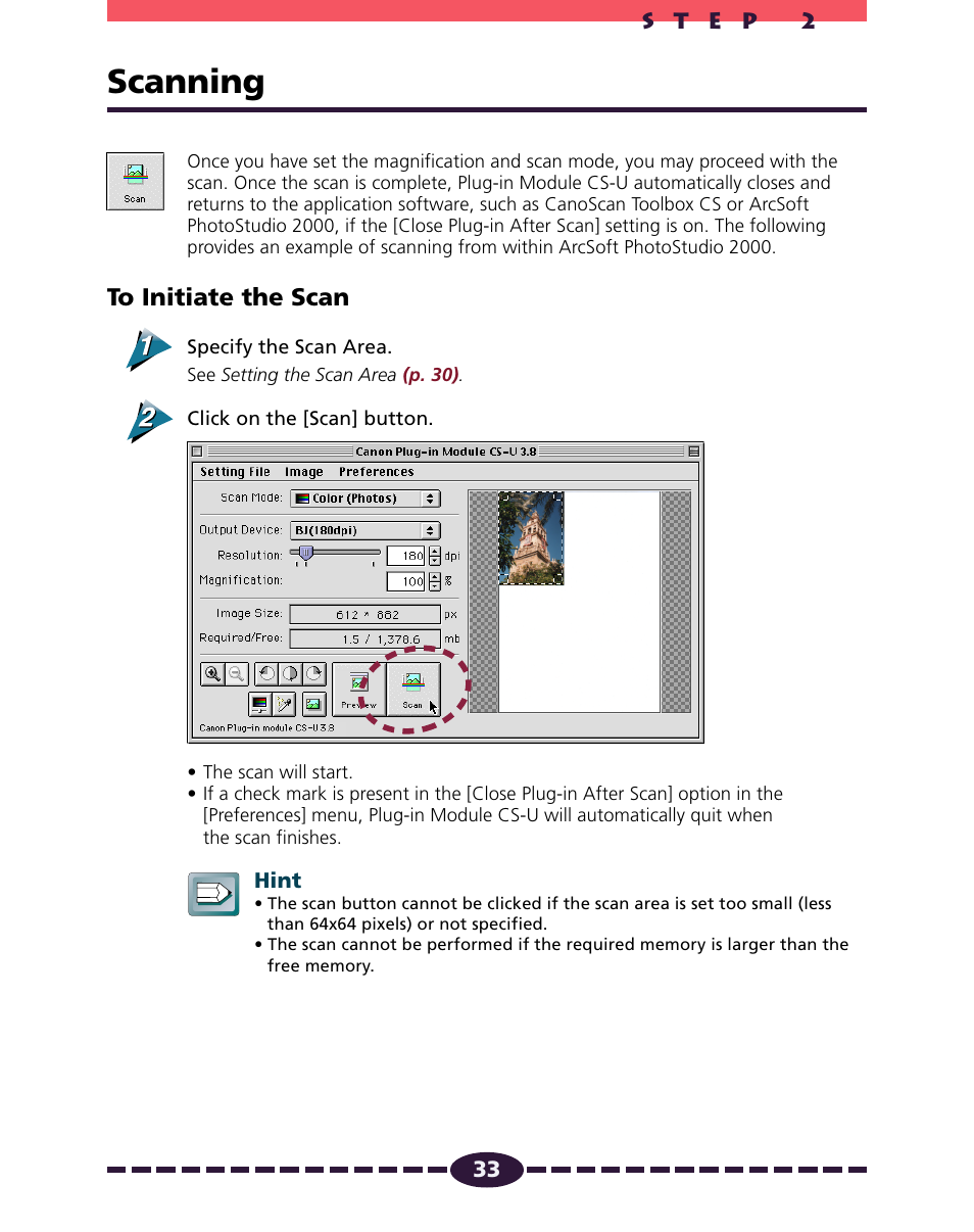 Scanning, P. 33 | Canon N650U User Manual | Page 33 / 67