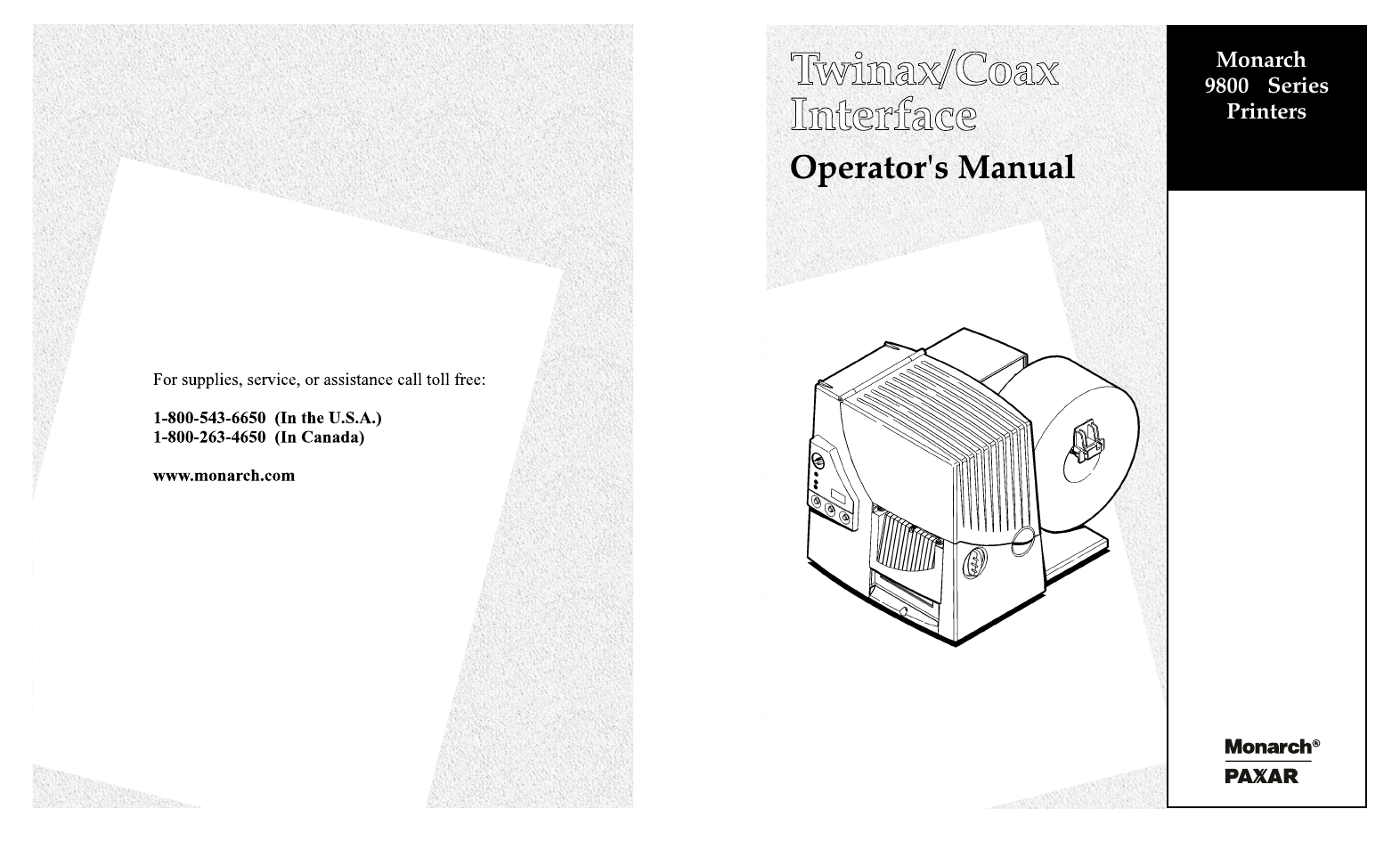 Monarch, Series printers | Avery Dennison 9820 Coax Interface User Manual | Page 24 / 24