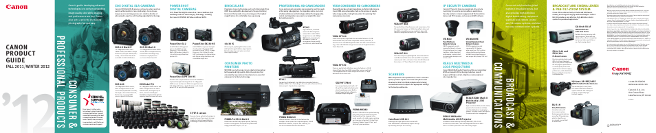 Canon PRODUCT GUIDE FALL 2011/WINTER 2012 User Manual | 2 pages