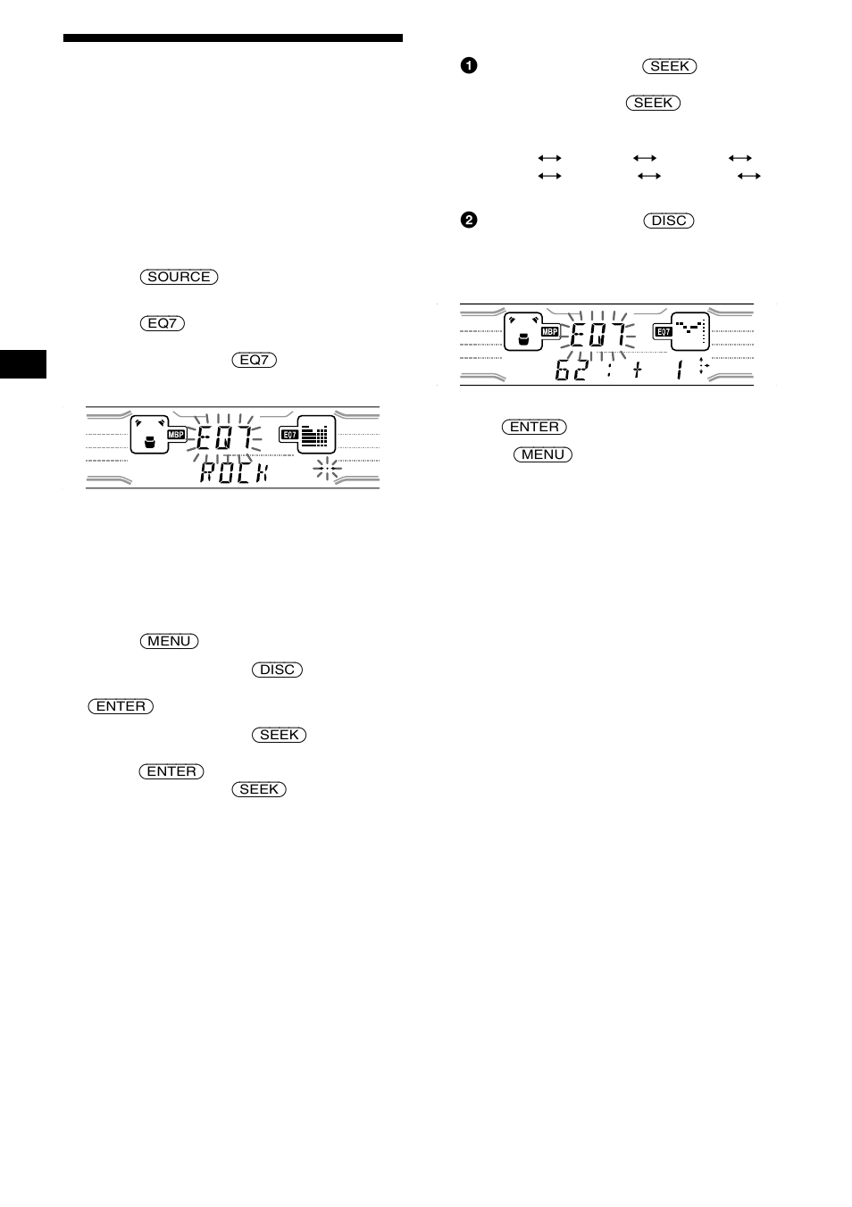 Setting the equalizer, 20 setting the equalizer | Sony XR-CA800 User Manual | Page 20 / 150