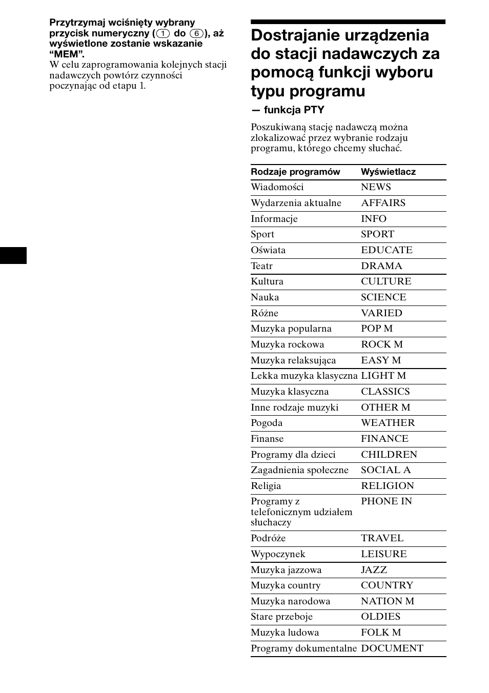 Automatyczne ustawianie zegara | Sony XR-CA800 User Manual | Page 72 / 150