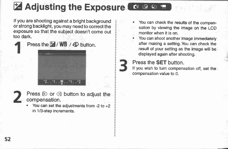 Selecting menus and settings, Oh' @ or | Canon A100 User Manual | Page 52 / 164