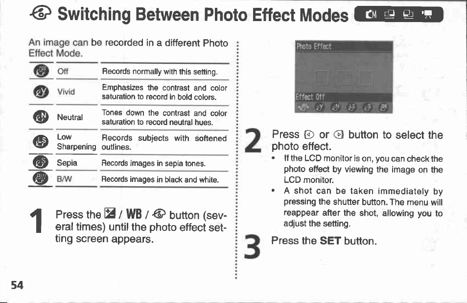 Menu settings and default settings | Canon A100 User Manual | Page 54 / 164