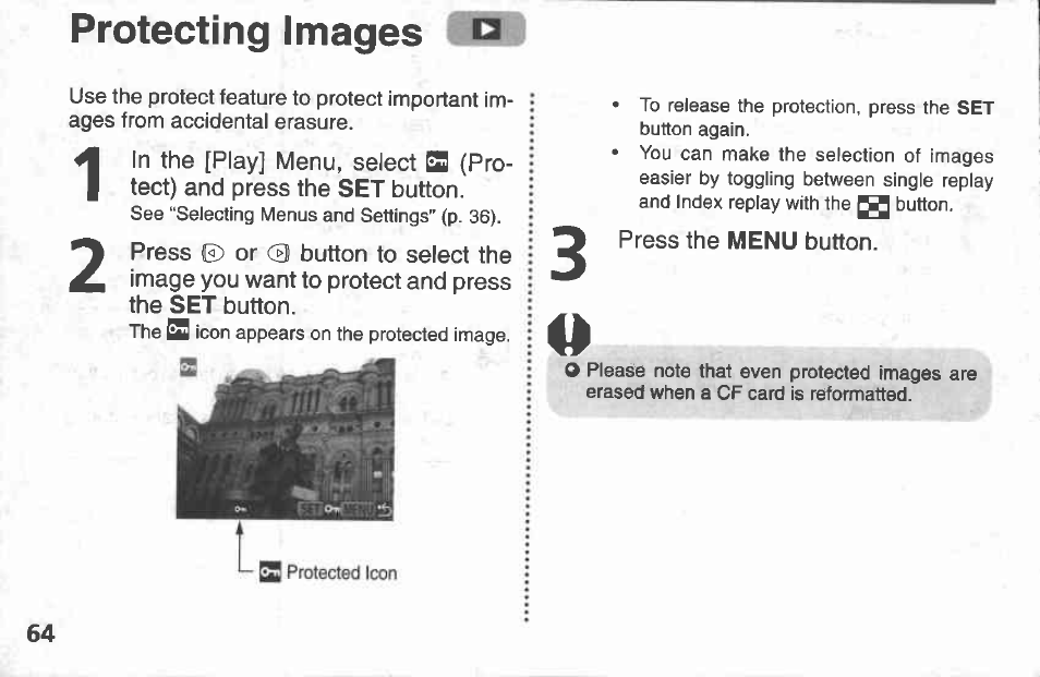 A macro / infinity modes cmmesb, 2 shoot the image, Press the button to display 0 oro | 3 □a | Canon A100 User Manual | Page 64 / 164