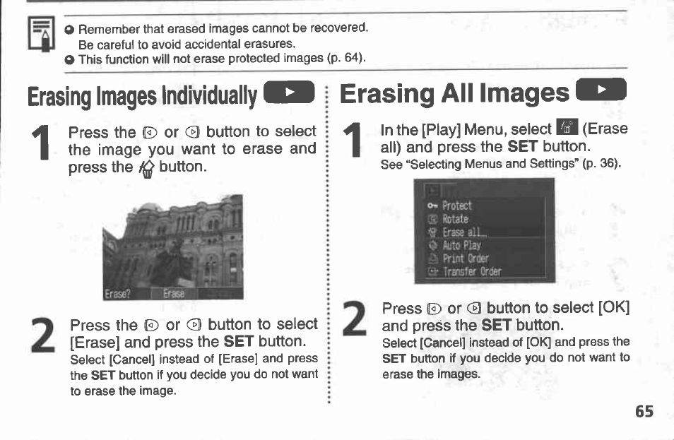 Qj| continuous mode, Shoot the image, Qi continuous mode | Canon A100 User Manual | Page 65 / 164