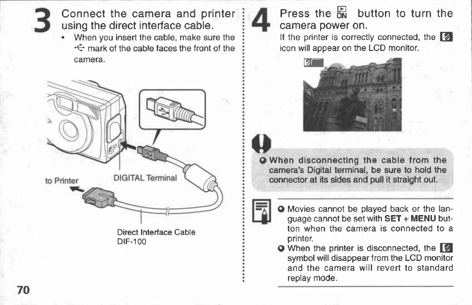Movie mode cb), Movie mode | Canon A100 User Manual | Page 70 / 164