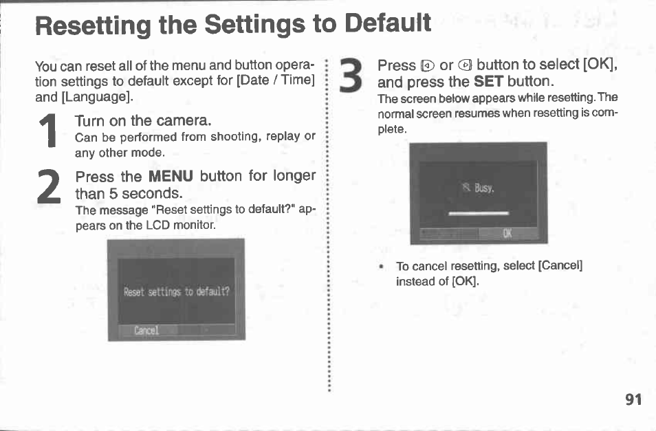 Formatting a cf card j, Formatting a cf card | Canon A100 User Manual | Page 91 / 164