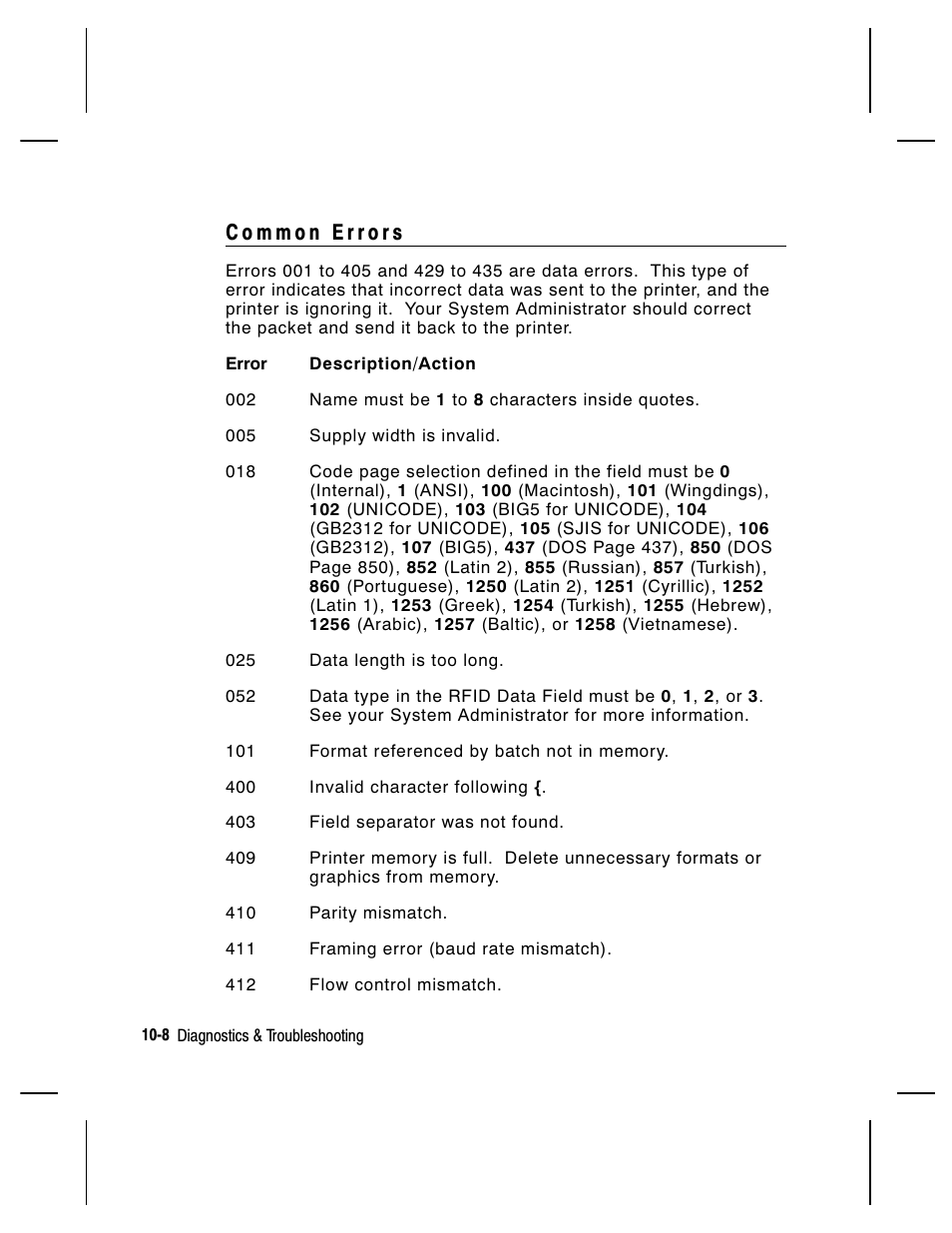 Paxar Monarch 9855 RFID Printer User Manual | Page 104 / 124