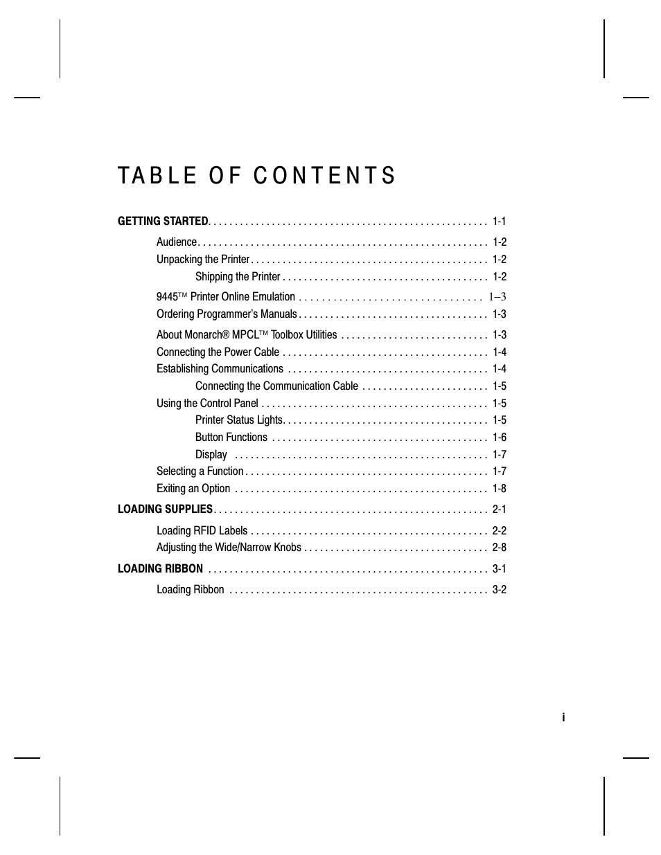 Paxar Monarch 9855 RFID Printer User Manual | Page 5 / 124