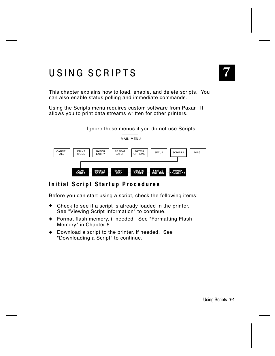 Using scripts 7-1 | Paxar Monarch 9855 RFID Printer User Manual | Page 71 / 124