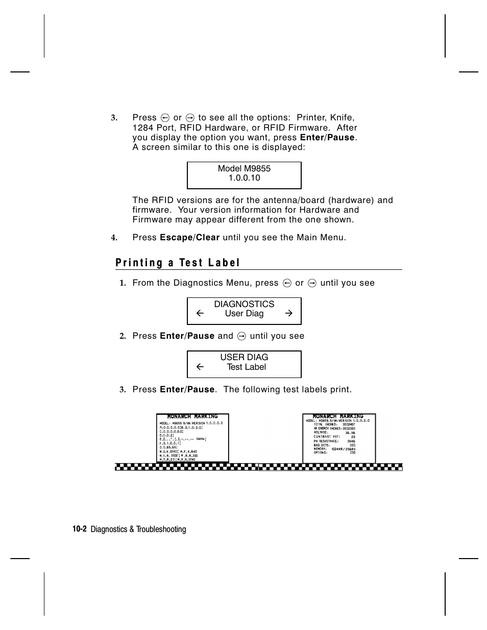 Paxar Monarch 9855 RFID Printer User Manual | Page 98 / 124