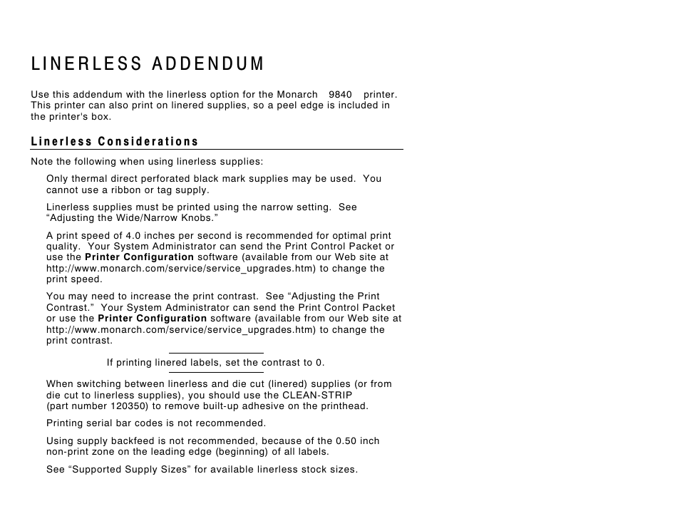 Avery Dennison 9840 Addendum User Manual | 8 pages