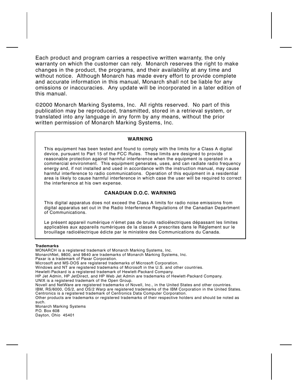 Avery Dennison 9840 Technical Reference Manual User Manual | Page 2 / 200