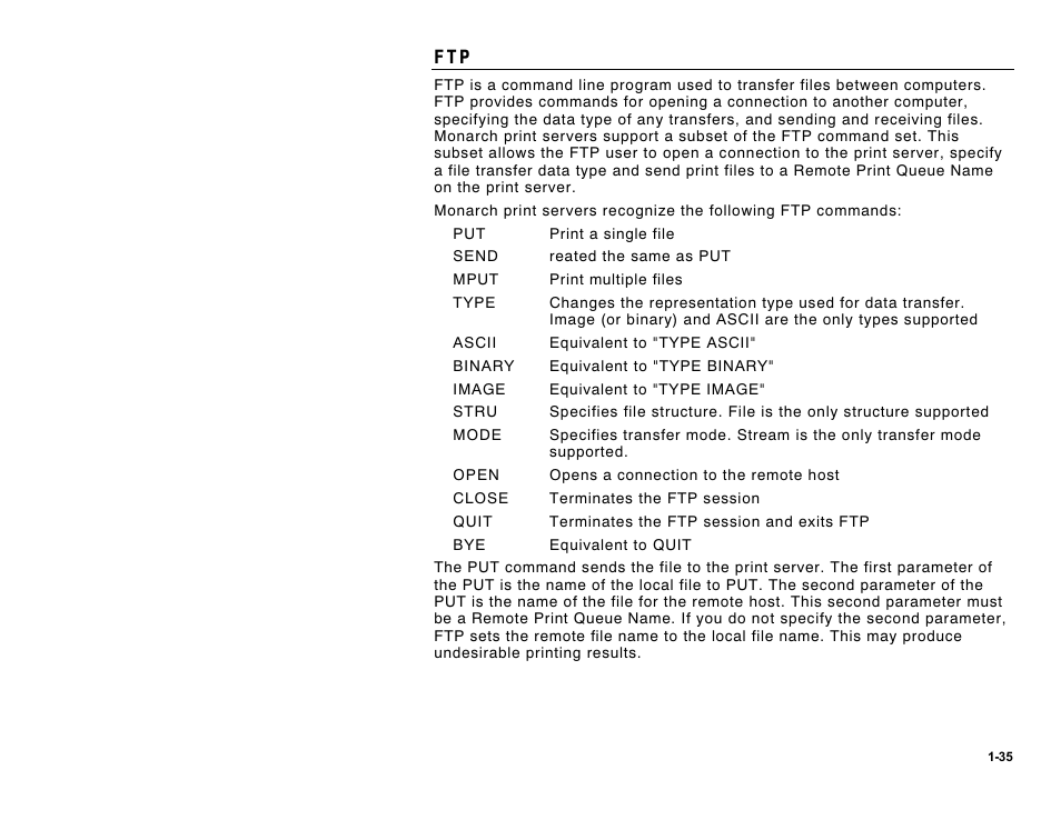 F t p | Avery Dennison 9840 Technical Reference Manual User Manual | Page 49 / 200