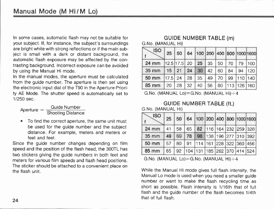 Fel (flash exposure lock) mode | Canon 300 TL User Manual | Page 24 / 74