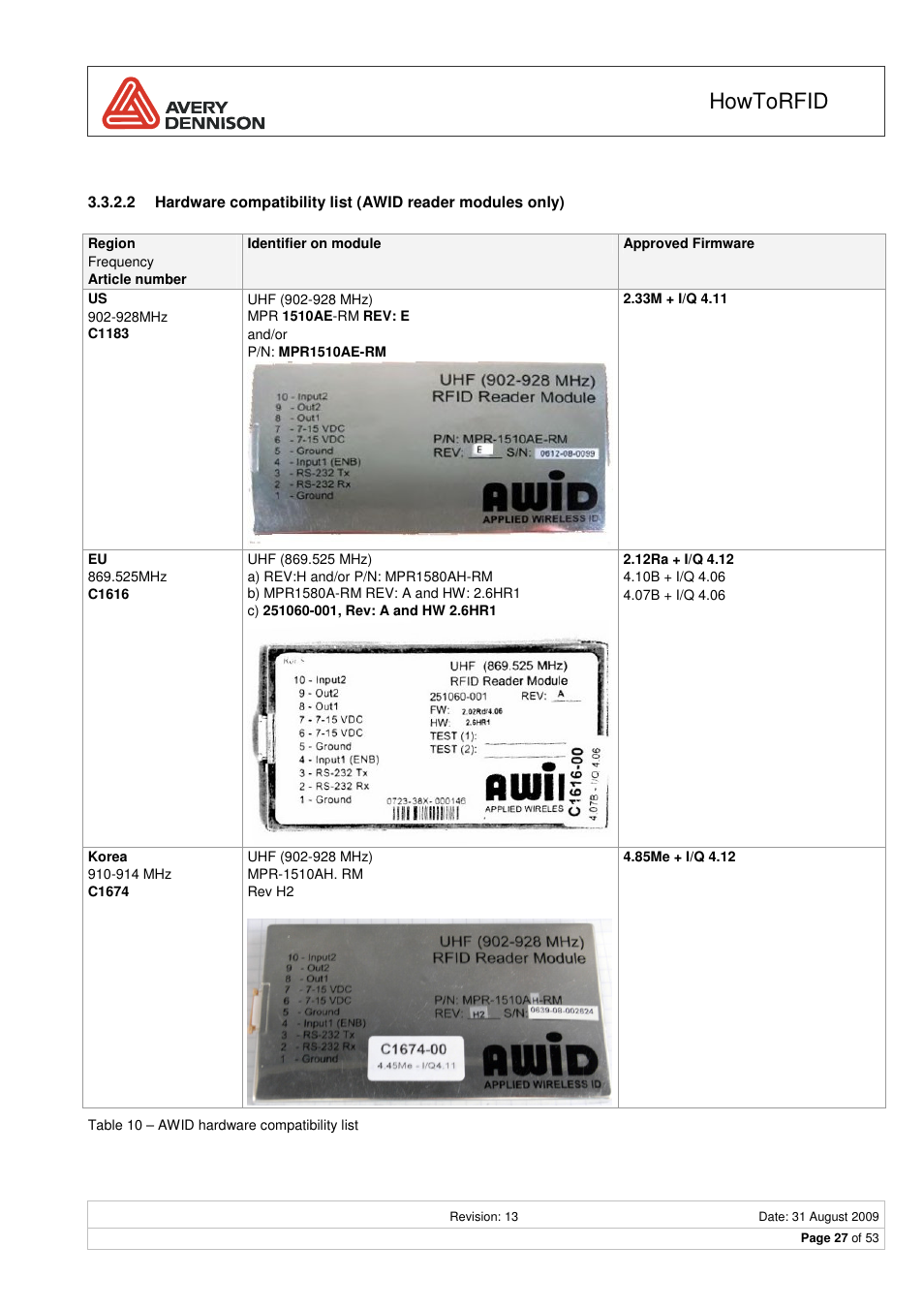 Howtorfid | Avery Dennison RFID User Manual | Page 27 / 53