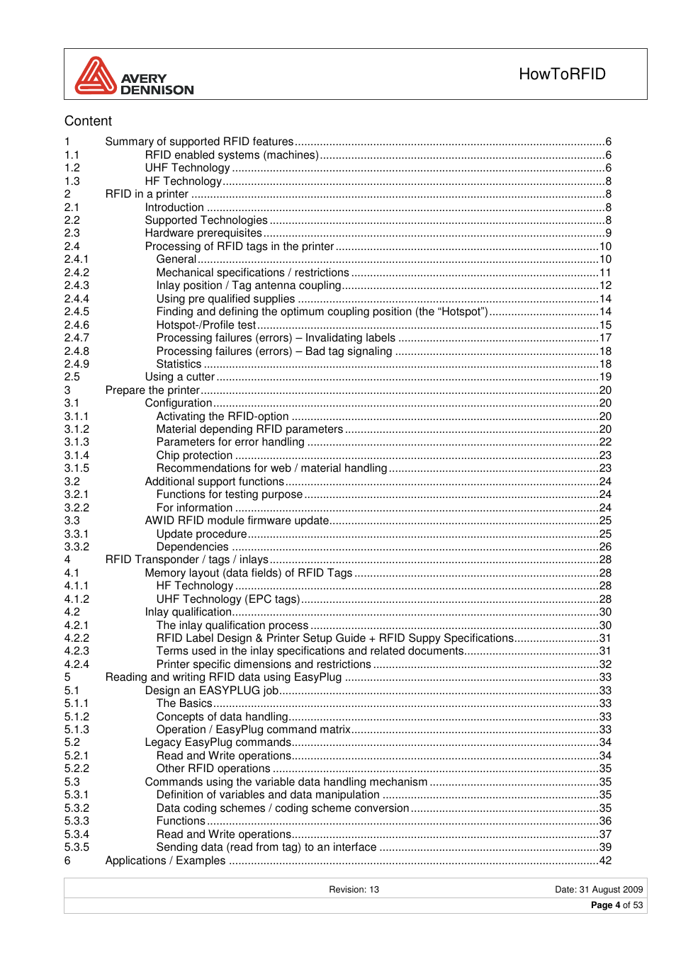 Howtorfid | Avery Dennison RFID User Manual | Page 4 / 53