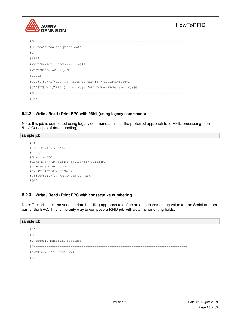Howtorfid | Avery Dennison RFID User Manual | Page 43 / 53