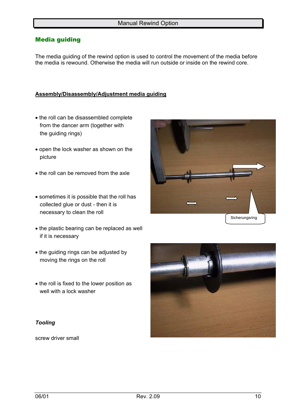 Media guiding | Avery Dennison Rewinder User Manual | Page 10 / 35