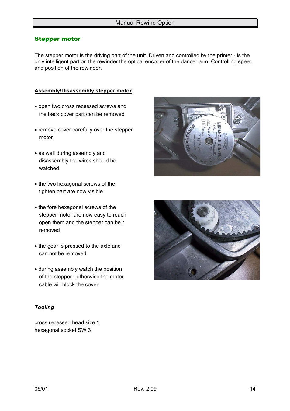 Stepper motor | Avery Dennison Rewinder User Manual | Page 14 / 35