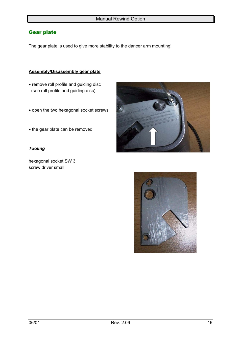 Gear plate | Avery Dennison Rewinder User Manual | Page 16 / 35