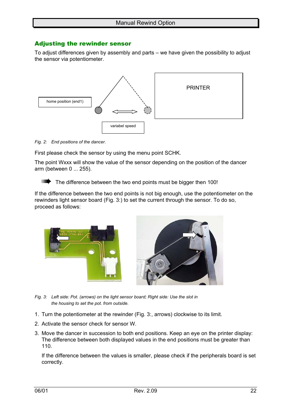 Adjust rewinder sensor | Avery Dennison Rewinder User Manual | Page 22 / 35