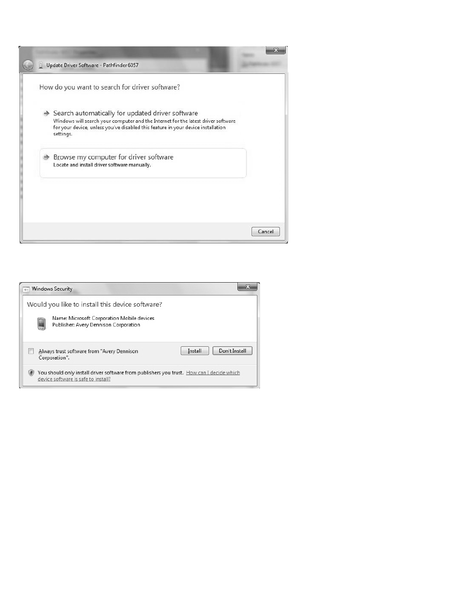 Avery Dennison Pathfinder 6057 USB Driver User Manual | Page 10 / 16