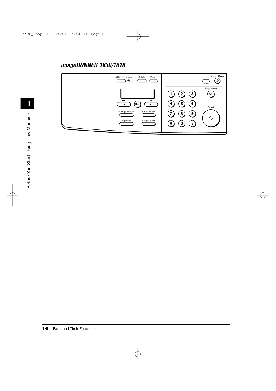 Bef ore y ou star t using this machine | Canon IMAGERUNNER 1670F User Manual | Page 27 / 134