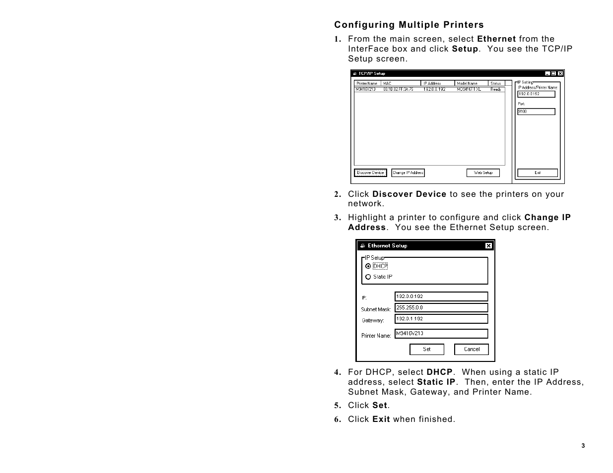 Configuring multiple printers | Avery Dennison Monarch 9416 XL Ethernet User Manual | Page 3 / 4